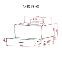 Витяжка телескопічна Perfelli TL 6622 WH 1000 LED - мініатюра 12