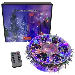 Гірлянда світлодіодна XPRO мішура 100 м, 2500 LED, срібний провід, пульт дистанційного керування, 8 режимів, 220V WW-1 (47396-_1165)