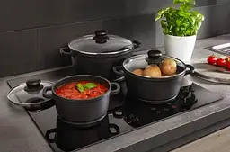 Набір каструль Bohmann BH-6006-MRB 6 предметів для всіх типів плит Чорний - мініатюра 2