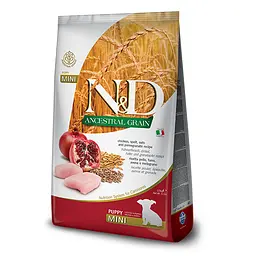 Низькозерновий сухий корм Farmina N&amp;D, для цуценят дрібних порід, курка з гранатом, 2.5 кг
