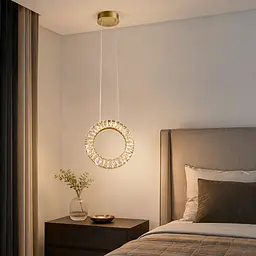 Одинарний кришталевий LED-підвіс Artlight 7270/201GD кільце, золото, 23 Вт - мініатюра 2
