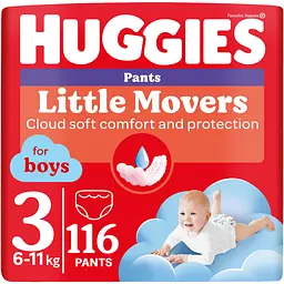 Уцінка. Підгузки-трусики для хлопчиків Huggies Pants Little Movers 3 (6-11 кг) 116 шт.   - мініатюра 1