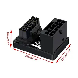 Перехідник живлення Phobya 12VHPWR Adapter 180 Grad 16Pin to 16Pin - White Right - мініатюра 3