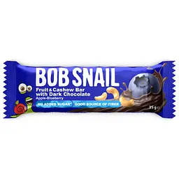 Фруктово-ягідно-горіховий батончик Bob Snail Яблуко-чорниця-кеш'ю-кріспи кіноа з чорним шоколадом 35 г