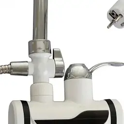 Міні бойлер + душ Water Heater MP 5208, проточний електричний водонагрівач 3000 Вт з LCD-дисплеєм, бічне під'єднання, шланг - мініатюра 4
