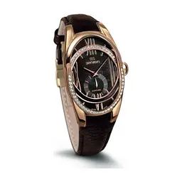 Наручний годинник Seculus 1668.2.1064 brown, pvd-r cz stones, brown leather