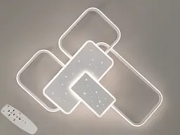 Люстра стельова LED Diasha 2449WH mmer 2449WH, 105W, біла, сучасний стиль для вітальні, спальні, кухні, офісу