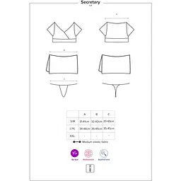 Еротичний костюм секретарки Obsessive Secretary suit 5pcs Black S/M, чорно-білий - мініатюра 7