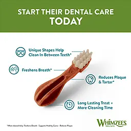 Натуральні ласощі для зубів собак WHIMZEES Dental Treats Toothbrush L 6 шт. - мініатюра 2