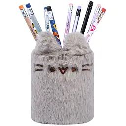 Стакан для письмового приладдя Yes Pusheen Toy хутро 10х9 см сірий (708758) - мініатюра 3
