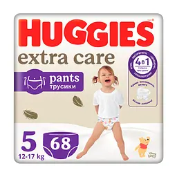 Підгузки Huggies Extra Care Розмір 5 (12-17кг) Pants Box 68 шт (5029053582412)