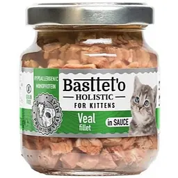 Вологий корм для котів Basttet'o Holistic Шматочки філе телятини в соусі, скло, 130 г