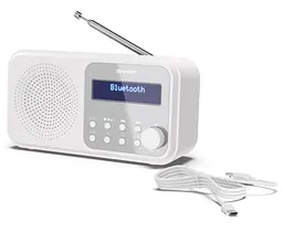 Радіоприймач портативний Sharp DRP420WH DAB+, FM, Bluetooth, батарейки, мережа - мініатюра 6