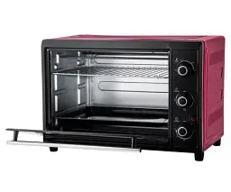 Електродуховка Liberton LEO-400 Red, 2000W, 40 л, поворотні перемикачі, індикатор роботи, таймер, 3 режими нагрівання, термостат 250 град, комплектація решітка, деко, тримач для деко - мініатюра 2