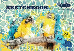 Скетчбук Art Line А4, 24 аркуші, клеєний, білий блок 100 г/м² (в асортименті) - мініатюра 2