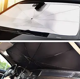 Сонцезахисна парасолька для лобового скла автомобіля 79х145 см - мініатюра 4