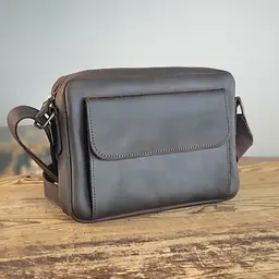 Чоловіча шкіряна сумка крос боді GS 19*25*5 см коричнева (БГ 001 кор) 250 - мініатюра 1