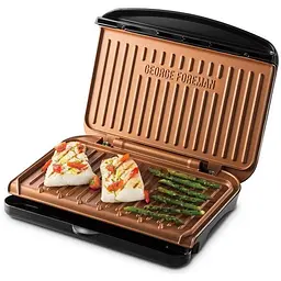 Гриль George Foreman Fit Grill Copper Medium притискний 1630 Вт чорний (25811-56) - мініатюра 2