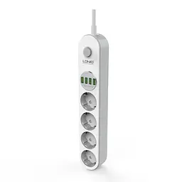 Мережевий фільтр-продовжувач LDNIO SE4432 (4 х розетки 4 х USB) 2 м - мініатюра 4