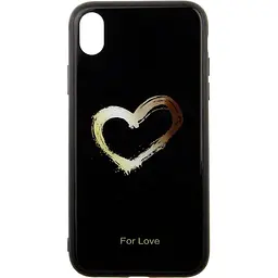 Чехол-накладка Toto Glass Fashionable Case Apple iPhone XR Heart on Black