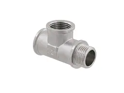 Трійник RAFTEC 1/2" латунь, ВВЗ, DN15, нікель, TVVN010101