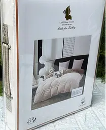 Постільна білизна L&M Home Textiles двоспальне ліжко з вареної бавовни не вимагає прасування 100% бавовна 180х220см Бежевий - мініатюра 4