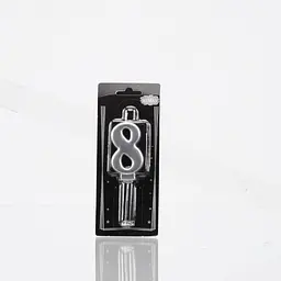 Свічка цифра 8 срібло No name ATS4898 Срібний (2000989574828)