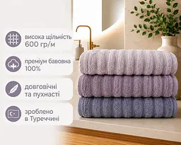 Набір турецьких махрових рушників Cestepe MicroCotton Premium 3 штуки 50x90 Ezgi 2 щільність 600 г/м2 - мініатюра 2