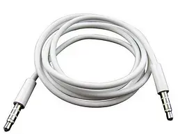 Кабель AUX Audio TRRS 3.5мм Male/Male 1м белый