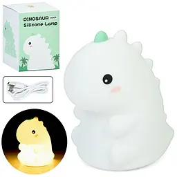 Нічник динозавр, 3 рівні яскравості, таймер 30 хв, USB, 14-11,5-10,5 см (A005)