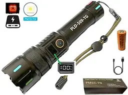 Ручний ліхтар PLD-509-TG zoom + LCD Type-C + Power Bank 1х26650 (5 режимів) - мініатюра 2