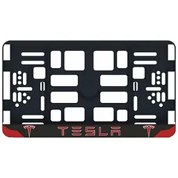 Рамка номера Tesla Red під Американський номер 300х150 мм Кольоровий Логотип