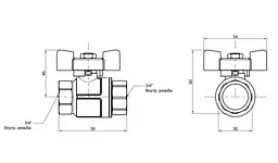 Кран кульовий Icma 3/4" прямий №349 (87349AE11) - мініатюра 4