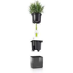Комплект вазонів з кріпленням Lechuza Green Wall Home Kit Glossy 48х6х14 см антрацит (13524) - мініатюра 3