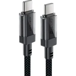 Дата кабель USB-C to USB-C 1.2m 60W stainless steel C12-03 Black Acefast (6974316283317) - мініатюра 2