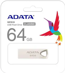 Флеш-накопичувач Adata Flash 64GB USB 2.0 UV210 Metal Silver (AUV210-64G-RGD) - мініатюра 3