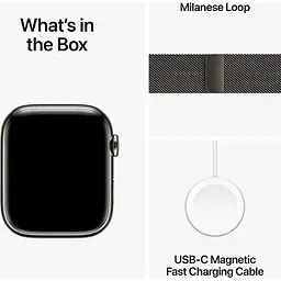Смарт-годинник Apple Watch Series 9 GPS + Cellular 45mm Graphite Stainless Steel with Graphite Milanese Loop (MRMX3) [92677] - мініатюра 9