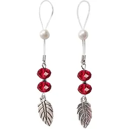 Сексуальні прикраси для сосків Art of Sex Nipple Jewelry Leaf із листочком, колір червоний