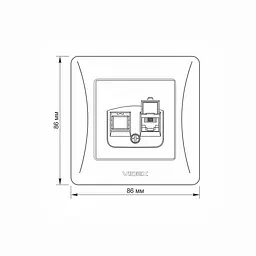 Розетка CAT3 одинарна телефонна кремова VIDEX BINERA VIDEX (24698-000) - мініатюра 5