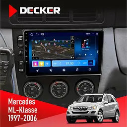 Штатна магнітола Mercedes-Benz ML-Class (W163) 1997-2006 Decker D9-008 8x128 DSP 4G Decker (НФ-00003704)
