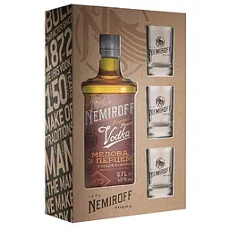 Настойка Nemiroff Original Українська медова з перцем, 40 %, 0,7 л + 3 чарки - мініатюра 2