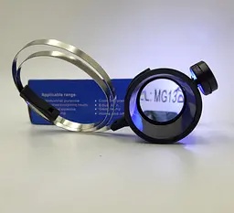 Лупа очна з пружиною та LED підсвічуванням 15 кратна UKC Mg13b-A