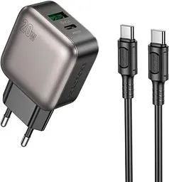 Зарядний пристрій BOROFONE BAS54A Absolute PD20W+QC3.0 charger set C to C black