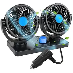 Подвійний портативний міні вентилятор Portable Fan F30 USB 8-15Вт 360° Чорний