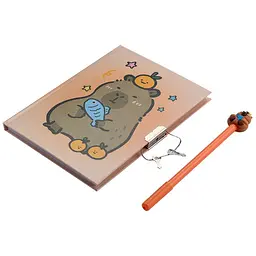 Блокнот ZiBi Capybara 1 Kids Line із замком та ручкою 203х225 мм клітинка 50 аркушів (ZB.700013) - мініатюра 3
