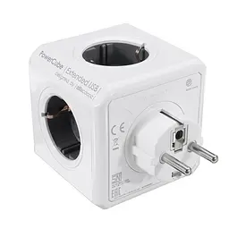 Разветвитель 4 розетки с юсб портом Power Cube USB "тройник" в розетку электрический с заземлением