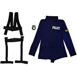 Костюм для рольових ігор Поліцейська боді з портупеєю M/L/XL Синій - мініатюра 8