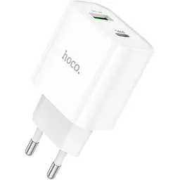 Мережевий зарядний пристрій Hoco C80A Plus USB-A/USB-C 20W White (779885) [124885] - мініатюра 4