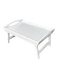 Складаний кавовий столик для сніданку в ліжко білий 42×28×17 см №5