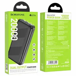 Портативна батарея Power Bank Borofone J27A 20000 mAh 2xUSB/1xType-C Чорний - мініатюра 5